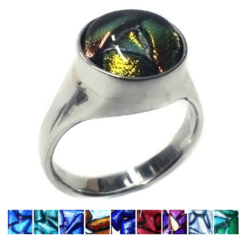 Memorial Glass Ashes Into Glass Signet Ring Memorial Glass Signet Ring blown with ashes